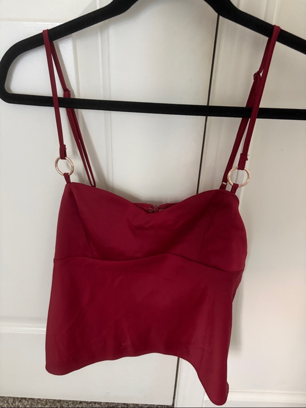 Urban Outfitters Burgundy Cami with Gold Ring Straps